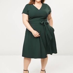 Lane Bryant - Forest Green dress - Size 16 - pockets - flowy dress